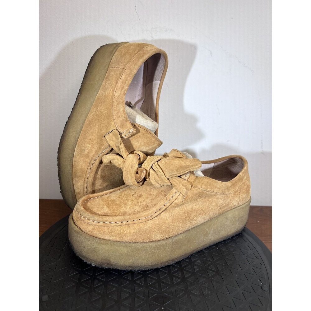 LOEFFLER RANDALL Split Suede Tabitha TAN KNOT CHUKKA US Size 8 Shoes See Pics